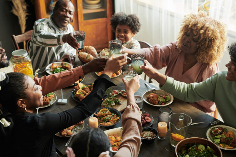 Family enjoying holiday dinner